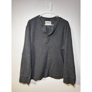 Eddie Bauer Mens 100% Cotton Waffle Knit Henley Pullover Casual Shirt Size XL